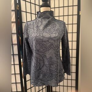 Trisha Tyler Floral Patterned mock Turtleneck Top